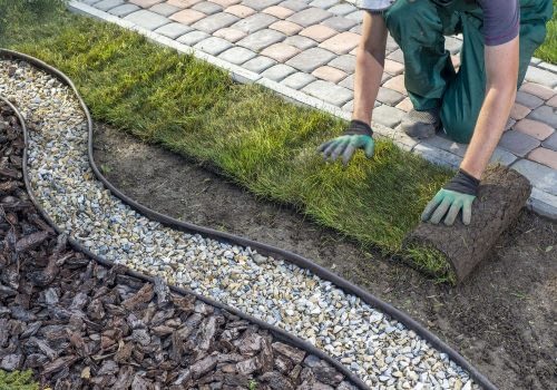 Sod being installed