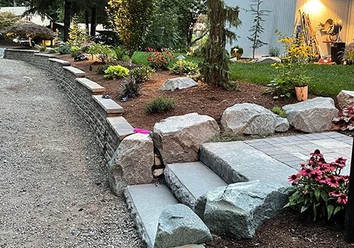 retaining wall stone steps